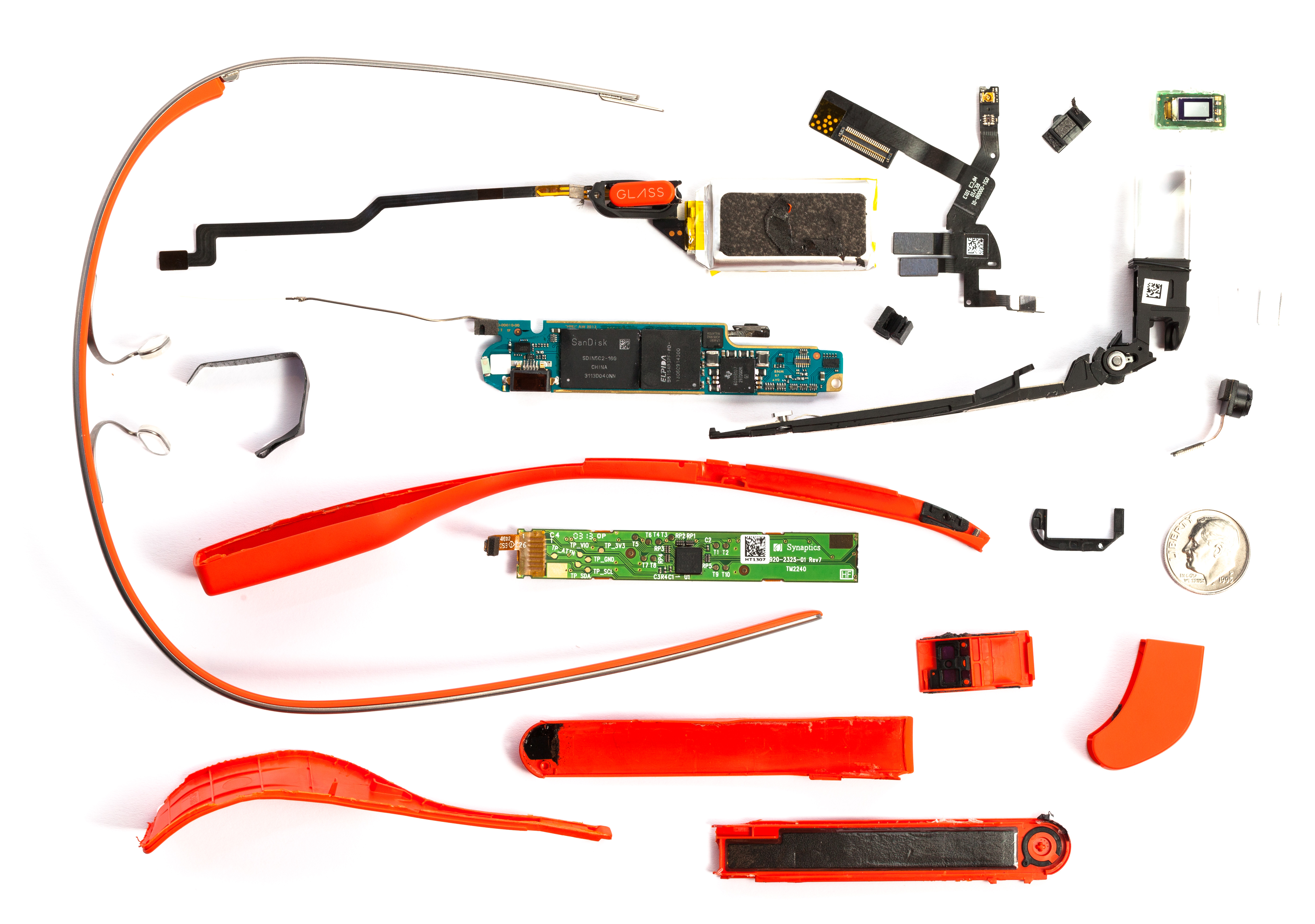 Google Glass, Exploded view