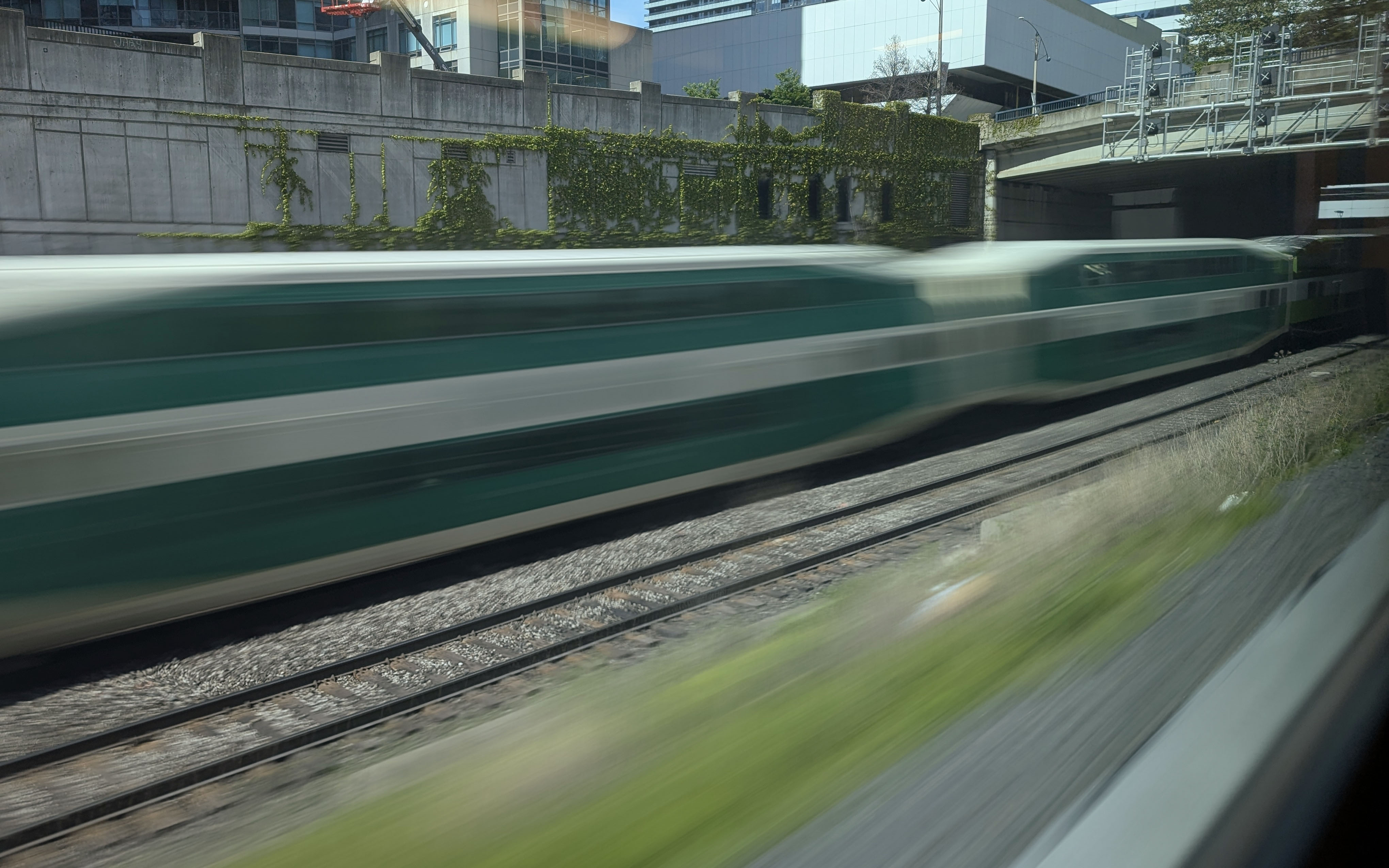 stylized long exposure photograph of a commuter train