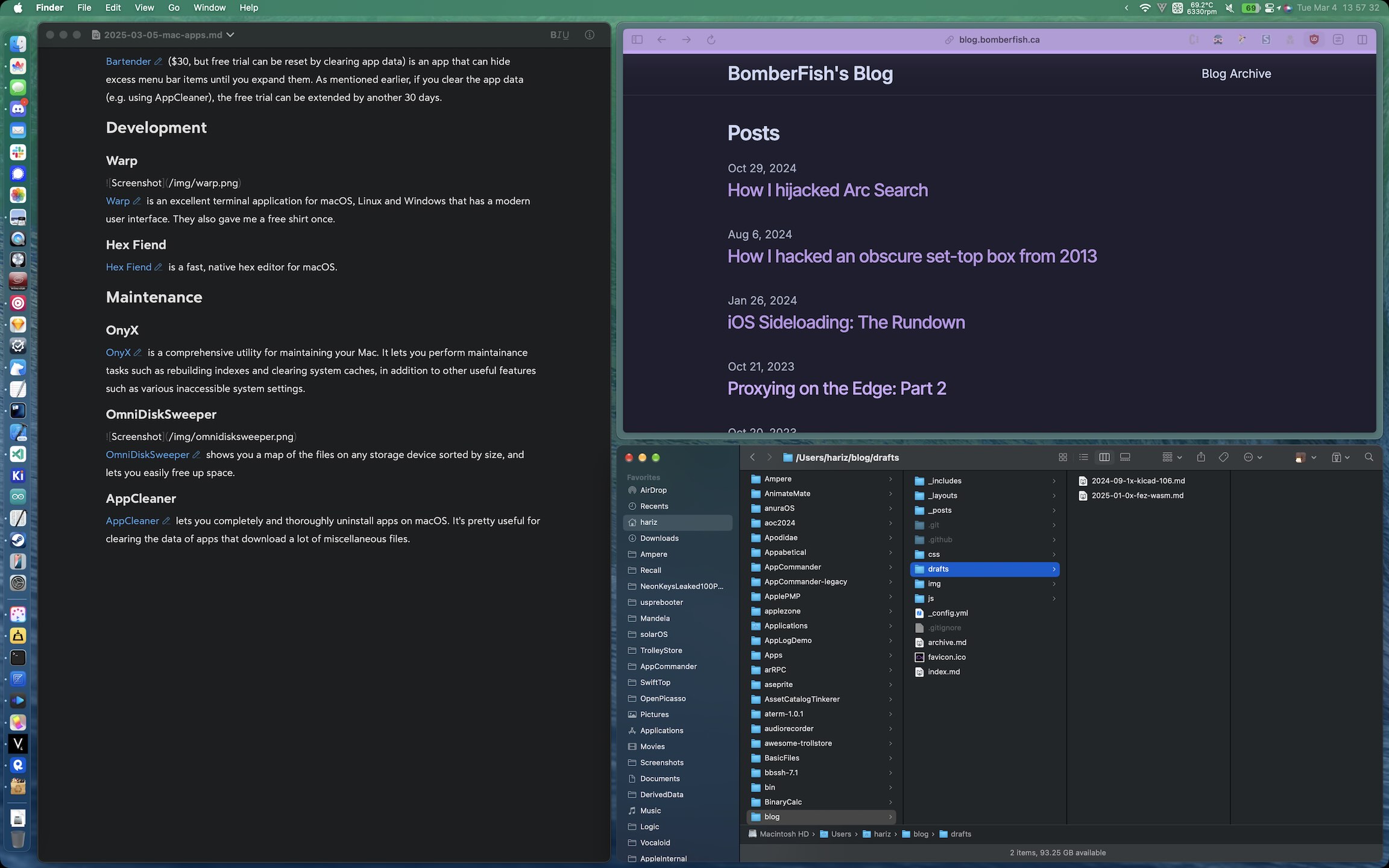 Screenshot of example layout