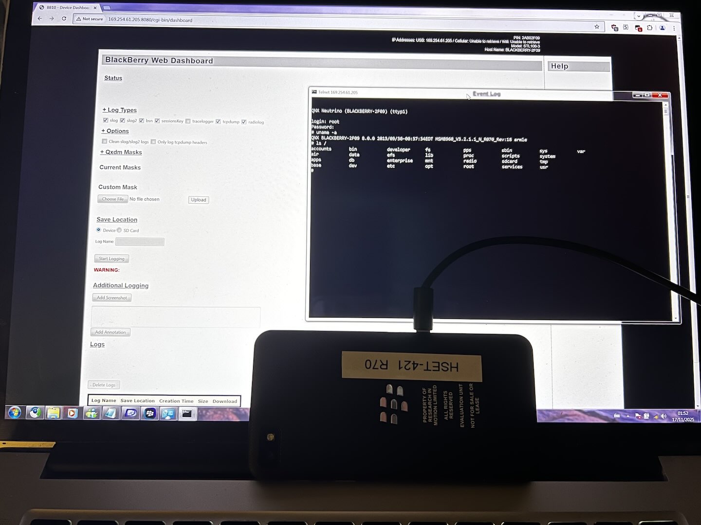 Dev console and root shell